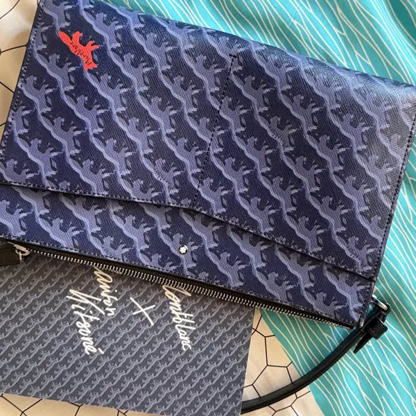 [BUNJANG] Maison Kitsuné x Montblanc Leather Clutch Bag / 메종키츠네 몽블랑 클러치