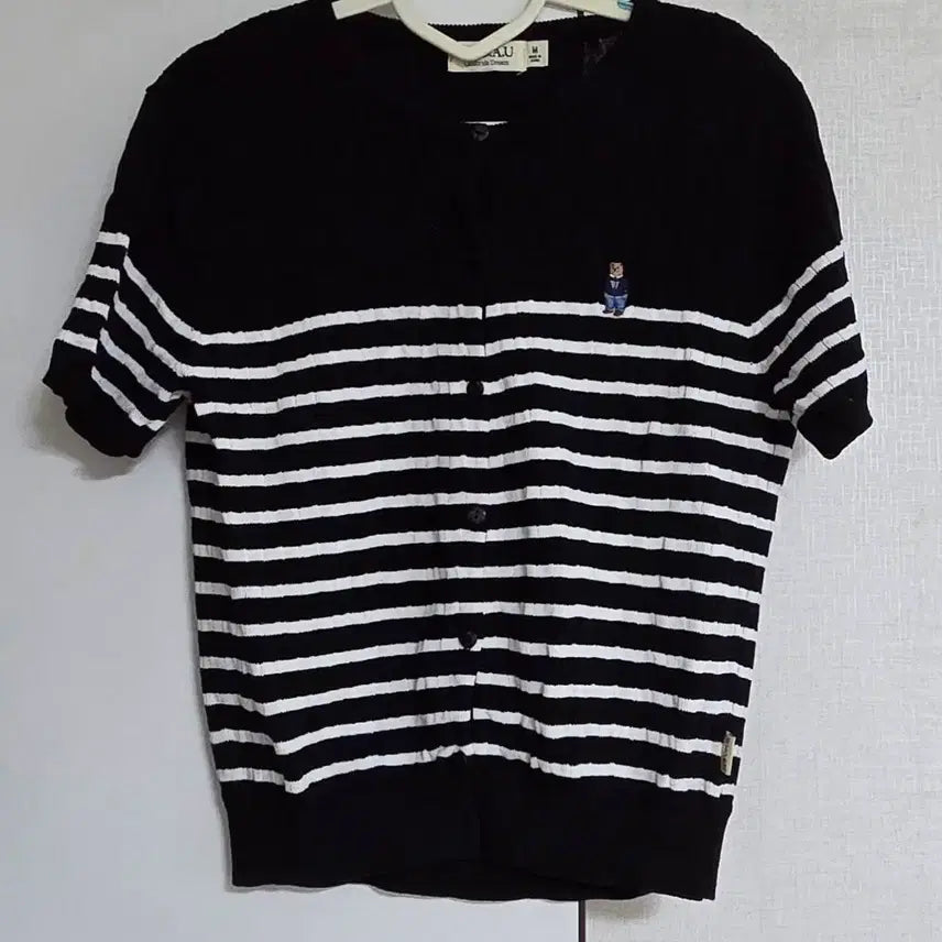 [BUNJANG] Who.A.U Stripe Short Sleeve Cardigan / 후아유 스트라이프 반팔 가디건