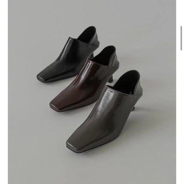 [BUNJANG] Zigzag Square Middle Heel (Black, 230mm) / 지그재그 스퀘어 미들힐(블랙, 230)