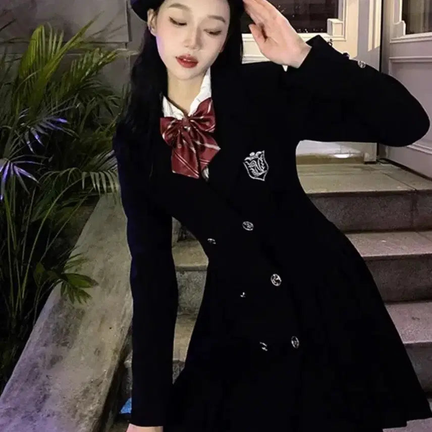 [BUNJANG] Preppy British Style Suit Jacket - High Teen Prom Uniform Concept Dress / 할인)프레피룩 영국 정장 자켓 하이틴 졸사 제복 컨셉 드레스