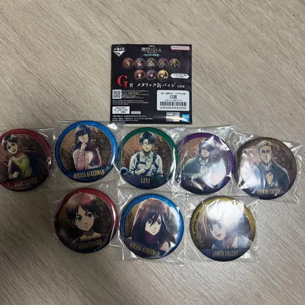 [BUNJANG] Attack on Titan Ichiban Kuji 'Each Resolve' Series G Prize Complete Set of 8 Can Badges / 진격의 거인 각자의 결의 제일복권 이치방쿠지 G상 캔뱃지  8종풀셋