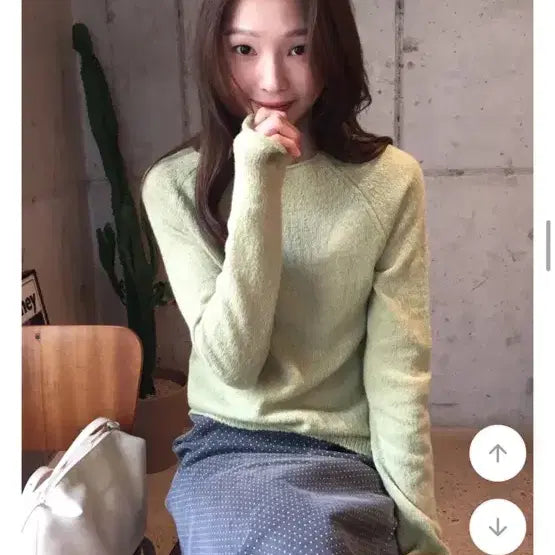 [BUNJANG] ShopSherbet Olive Wool Knit / 샵셔벗 올리브 울 니트