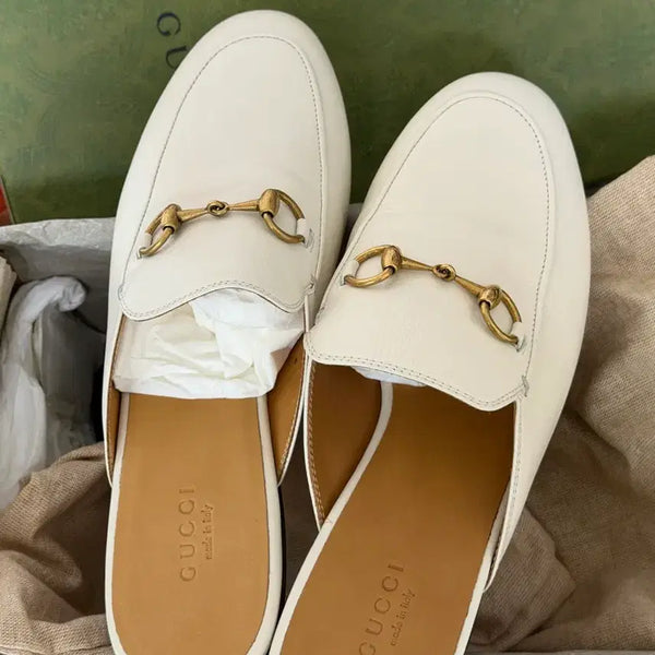[BUNJANG] Gucci Princetown Leather Mule Slippers White / 240 37 새상품 구찌 프린스타운 레더 슬리퍼 화이트 뮬