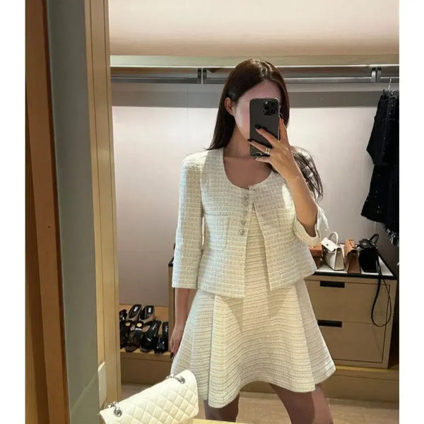 [BUNJANG] The Lourant Silver Rose Tweed Jacket / 더로랑 실버 로즈 트위드 자켓 m