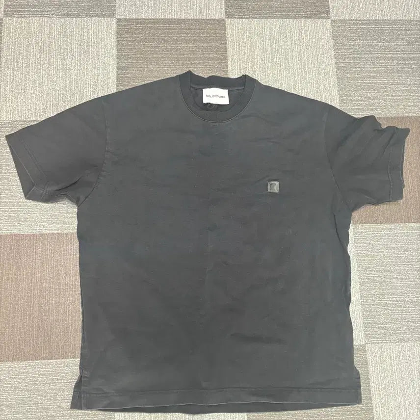 [BUNJANG] Solid Homme Black Short Sleeve T-Shirt / 솔리드옴므 블랙 반팔 티셔츠 46