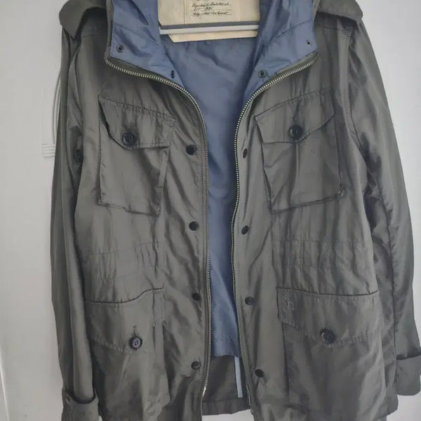 [BUNJANG] Hazzys Khaki Hooded Field Jacket / 헤지스 후드 야상 점퍼 카키색