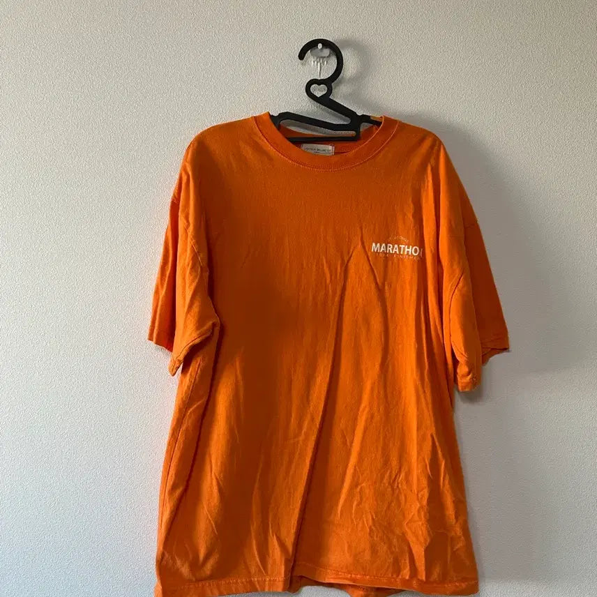 [BUNJANG] Men's Orange Graphic T-Shirt / 남자 반팔