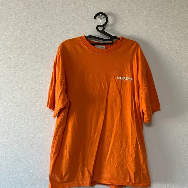 [BUNJANG] Men's Orange Graphic T-Shirt / 남자 반팔