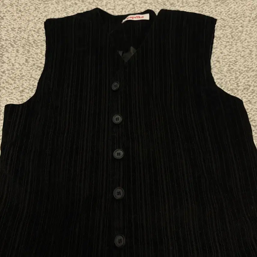 [BUNJANG] Stripe Velvet Vest / 에이블리 스트라이프 벨벳 조끼