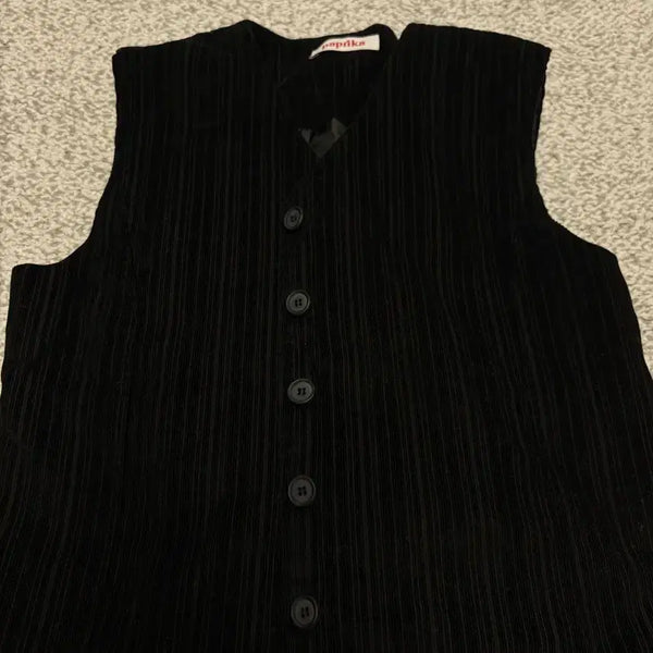 [BUNJANG] Stripe Velvet Vest / 에이블리 스트라이프 벨벳 조끼