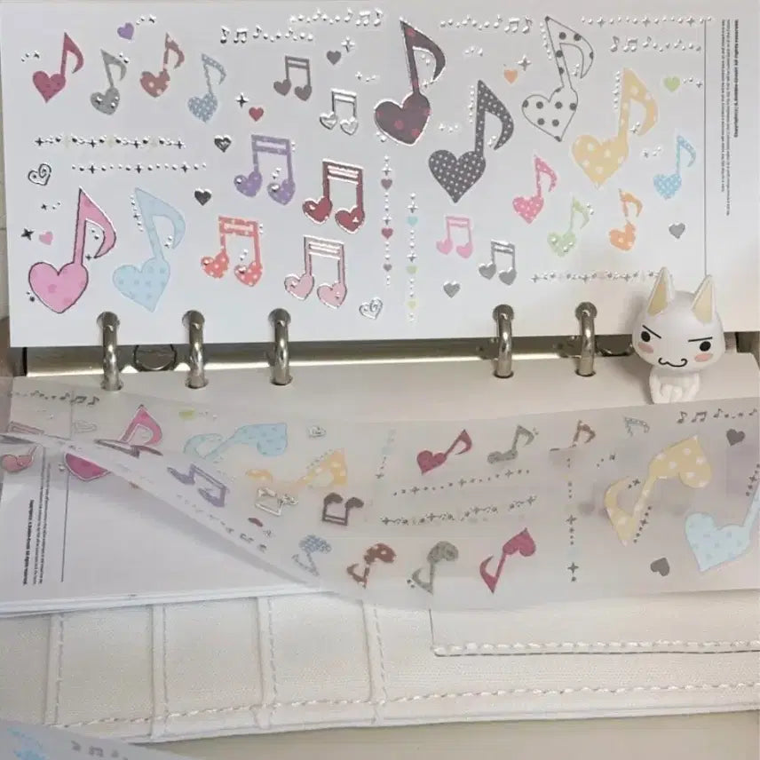 [BUNJANG] YOYORI Love Melody Silver Kiss Cut Sticker / 요요리 러브멜로디 은박 키스컷