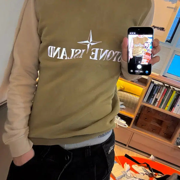 [BUNJANG] Stone Island Two-Tone Sweatshirt T-Shirt / 스톤아일랜드 투톤 맨투맨 티셔츠