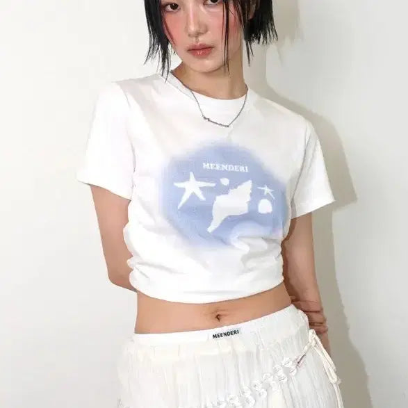 [BUNJANG] EQL MEENDERI White Short Sleeve T-Shirt / 한섬EQL 민더리   화이트 반팔티셔츠