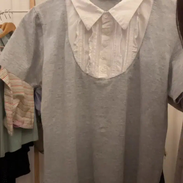 [BUNJANG] Morino Gato Vintage Mute Lace Short Sleeve Shirt Blouse / [오늘만 할인]핀터깔 모리노가토 빈티지 뮤트 레이스 반팔 셔츠 블라우스