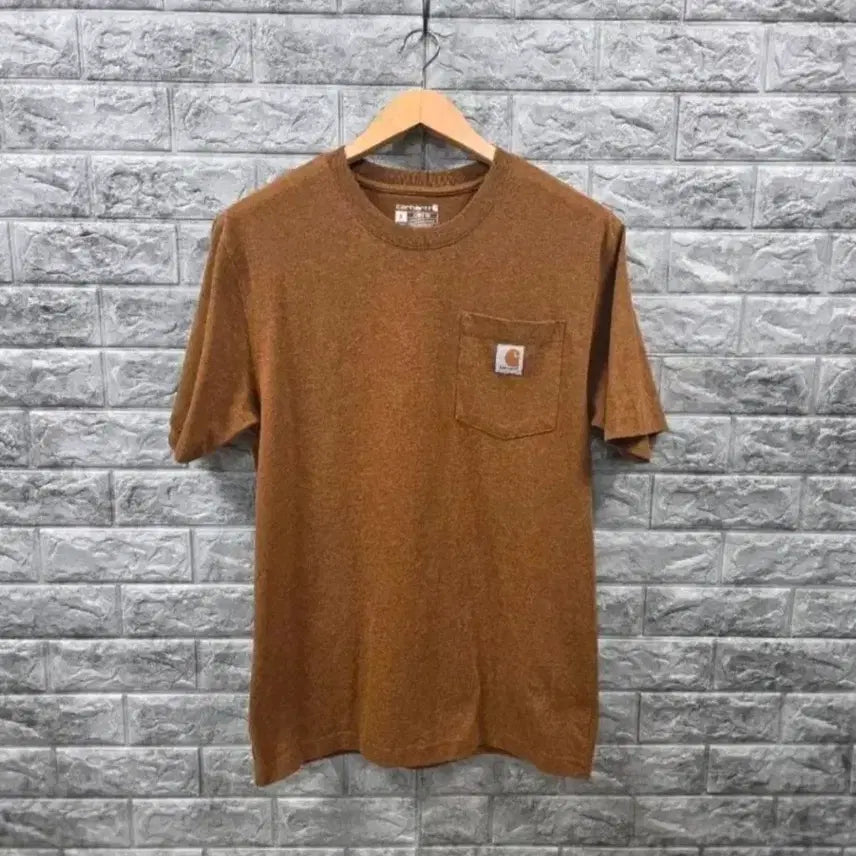 [BUNJANG] Carhartt Pocket T-Shirt Brown Oversized Fit / 칼하트 포켓 반팔 티셔츠 브라운  사이즈 95 오버핏