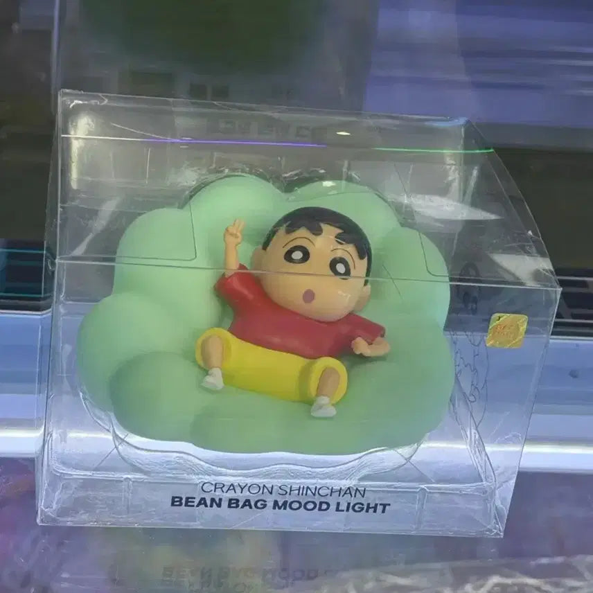 [BUNJANG] Crayon Shin-chan Mint Bean Bag Figure Mood Lamp / 짱구 빈백 무드등 피규어 조명 새상품
