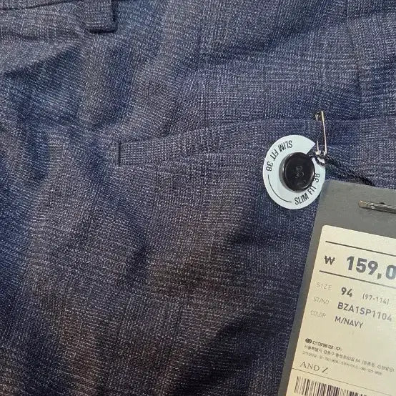 [BUNJANG] AND Z Men's Navy Check Slim Fit Slacks / AND Z 슬림핏 남성 네이비체크슬랙스 바지 94
