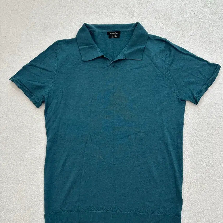 [BUNJANG] Massimo Dutti Teal Knit Polo T-Shirt / 마시모두띠 니트 반팔 폴로 청록 니트 티셔츠