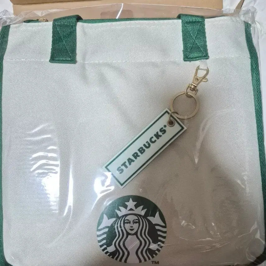 [BUNJANG] Starbucks Ivory Tote Bag + Keychain Set / 스타벅스 아이보리색 토트백 + 키링