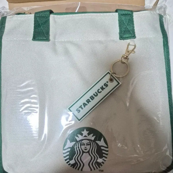 [BUNJANG] Starbucks Ivory Tote Bag + Keychain Set / 스타벅스 아이보리색 토트백 + 키링