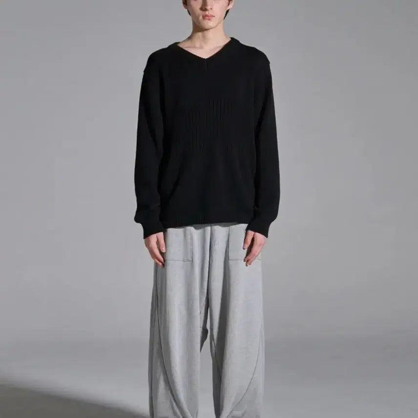 [BUNJANG] Noun Wide Sweatpants Mélange Grey Size 1 / 노운 와이드 스웻팬츠 멜란지그레이 1사이즈