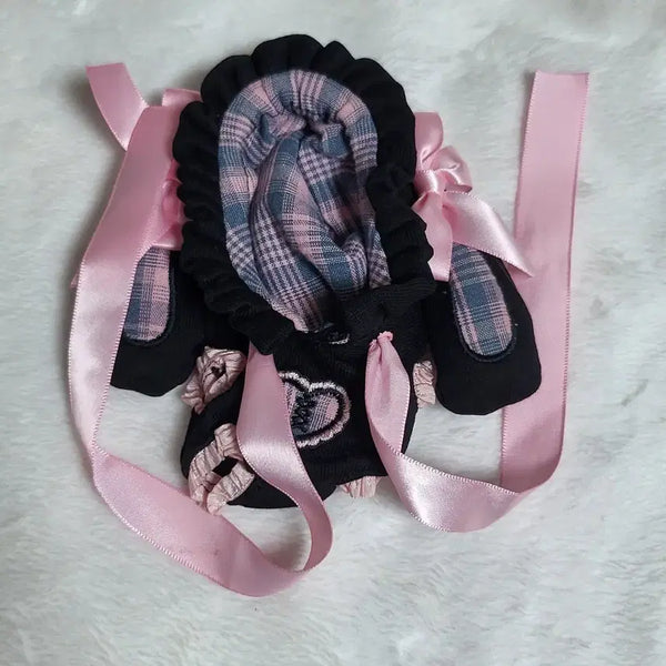 [BUNJANG] 10cm Doll Clothes Nightmare Punk Black Pink Sleep In Heaven Angel Rabbit Clothing Set / 10cm 인형옷 나이트메어펑크 블랙핑크 슬립인헤븐 엔젤레빗 래빗 옷장