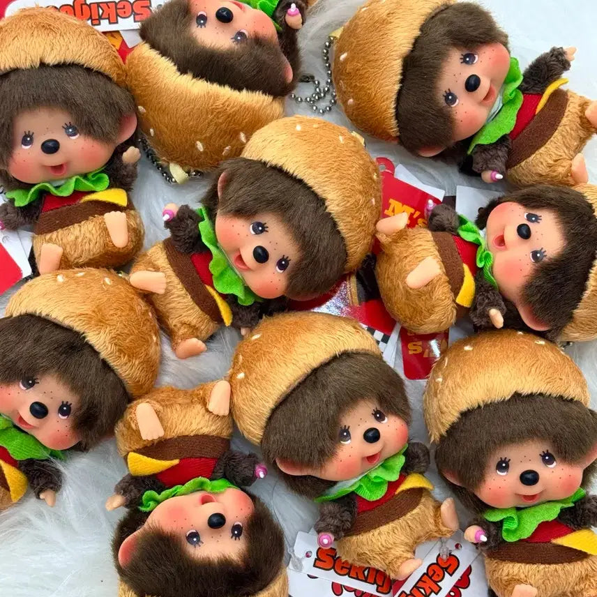 [BUNJANG] Genuine Hamburger Monchhichi Keychain / 정품 햄버거 몬치치 키링