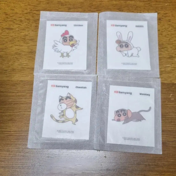 [BUNJANG] Crayon Shin-chan Animal Sealed Sticker Set (Chicken, Rabbit, Cheetah, Monkey) / 짱구는못말려 동물 미개봉 띠부씰(닭,토끼,치타,원숭이)