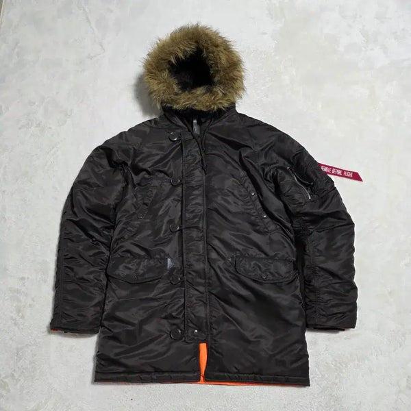 [BUNJANG] Alpha Industries N-3B Parka Brown Padded Jumper / (S)알파인더스트리 N-3B 파카 브라운 패딩 점퍼