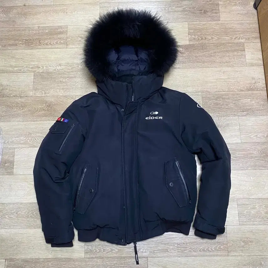 [BUNJANG] Eider Black Hooded Padded Jumper with Fur / 아이더 블랙 패딩 점퍼 후드 퍼 교신