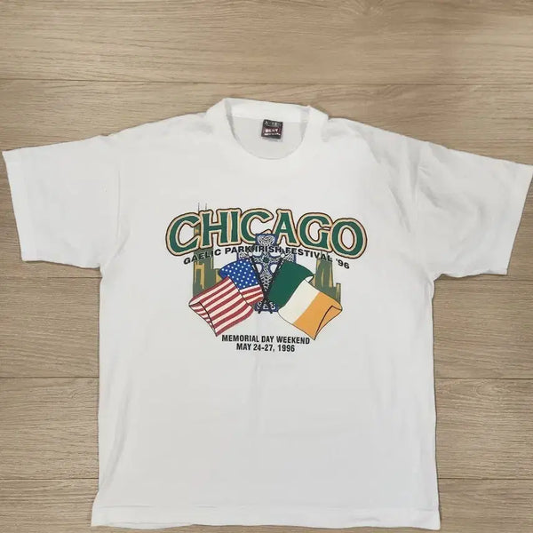 [BUNJANG] 1996 Chicago Island Festival Vintage T-Shirt (L) / 90s  usa 제품  시카고 아일랜드 페스티벌1996 빈티지 반팔티 L