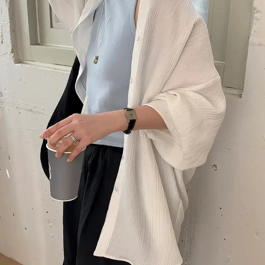 [BUNJANG] A Little Bit Loose Fit Shirt (Light Khaki) / [새상품 반값] 어리틀빗 셔츠 연카키
