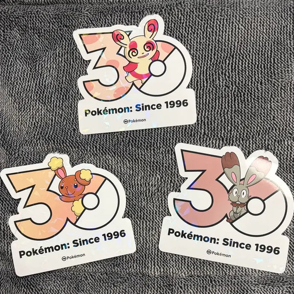 [BUNJANG] Pokemon 30th Anniversary Logo Sticker Set - Alola, Buneary, Skitty / 한국한정] 포켓몬 30주년 로고 스티커 얼루기 이어롤 파르빗 토끼 세트
