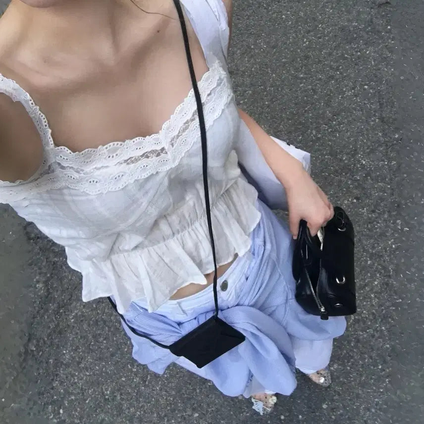[BUNJANG] AARAN 26ss White Lace Camisole / 미친핏.. (새상품)AARAN 26ss 레이스 나시