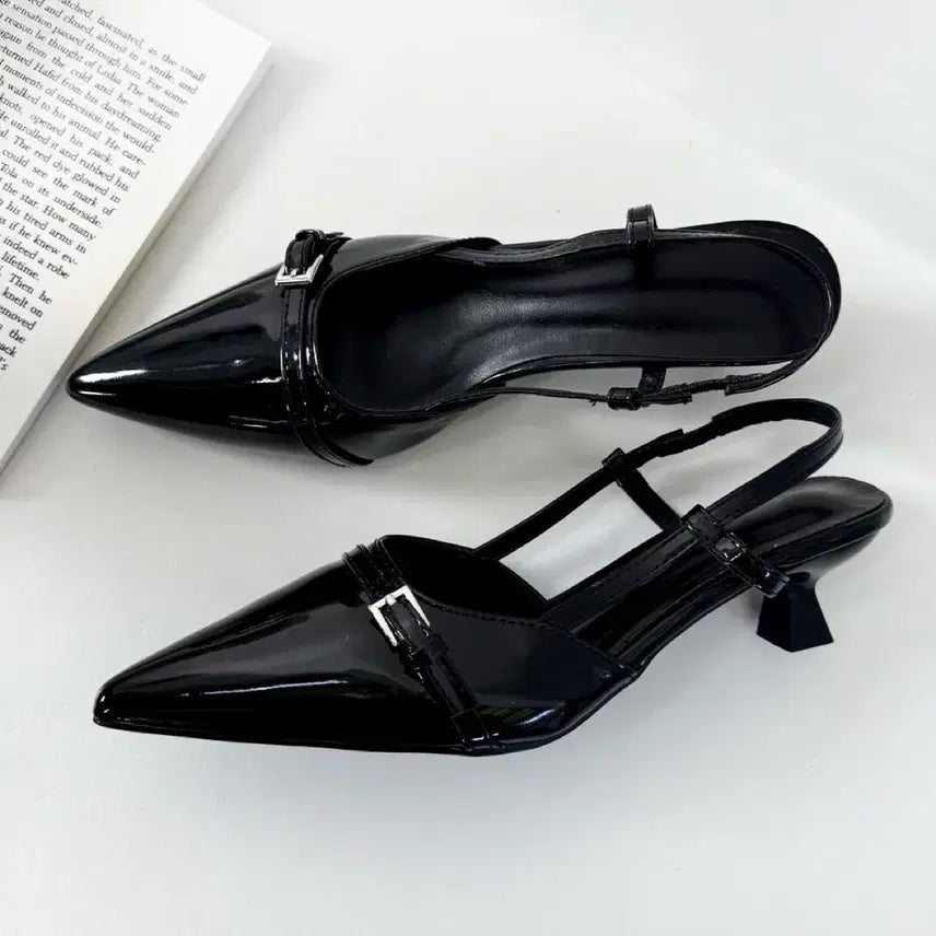[BUNJANG] Stiletto Heel Slingback Shoes / 에이블리 지그재그 스틸레토힐 슬링백 구두 245