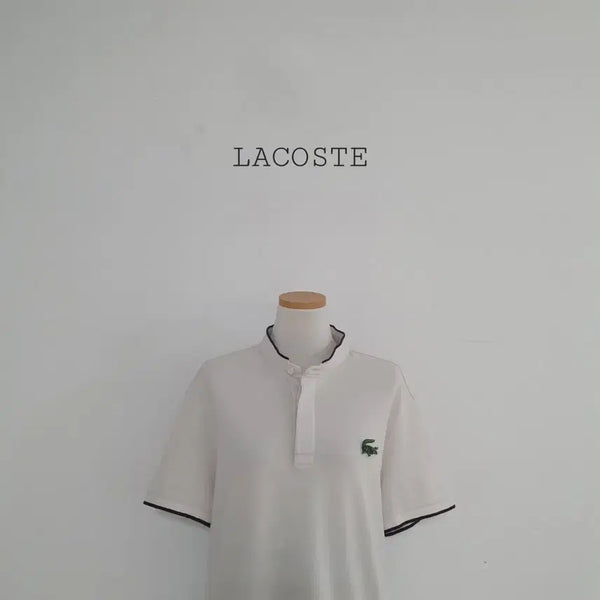 [BUNJANG] Lacoste Short Sleeve Henley Collar T-Shirt Ivory / 세일)No.26051614 라코스테 노카라 반팔 카라티 아이보리
