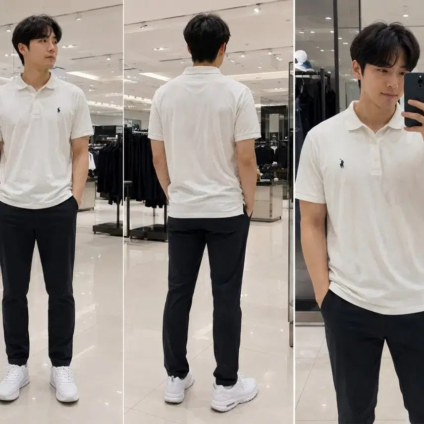 [BUNJANG] Polo Ralph Lauren White Short Sleeve Polo Shirt Size 100 / 폴로 랄프로렌 화이트 반팔 카라티 100