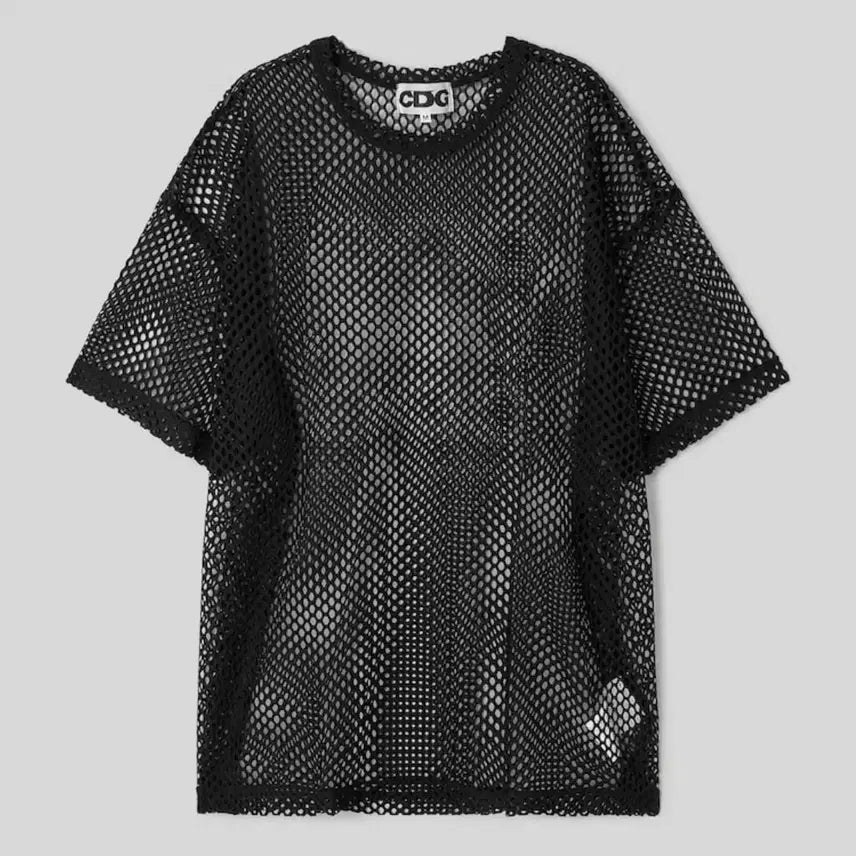 [BUNJANG] CDG Black Mesh Short Sleeve T-Shirt / CDG 블랙 메쉬 반팔 티셔츠