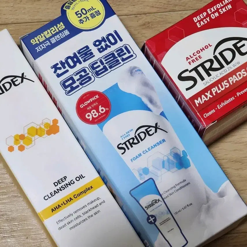 [BUNJANG] Stridex Cleansing Oil, Cleansing Foam, Toner Pads Bundle Set / 스트라이덱스 일괄 (클렌징오일+클렌징폼+토너패드)
