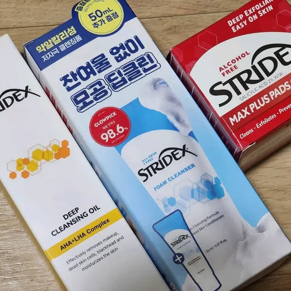 [BUNJANG] Stridex Cleansing Oil, Cleansing Foam, Toner Pads Bundle Set / 스트라이덱스 일괄 (클렌징오일+클렌징폼+토너패드)