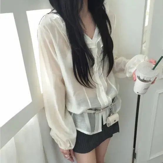 [BUNJANG] HEREBEFOR URBAN DUSK Blouse / 히어비포 어반더스 블라우스