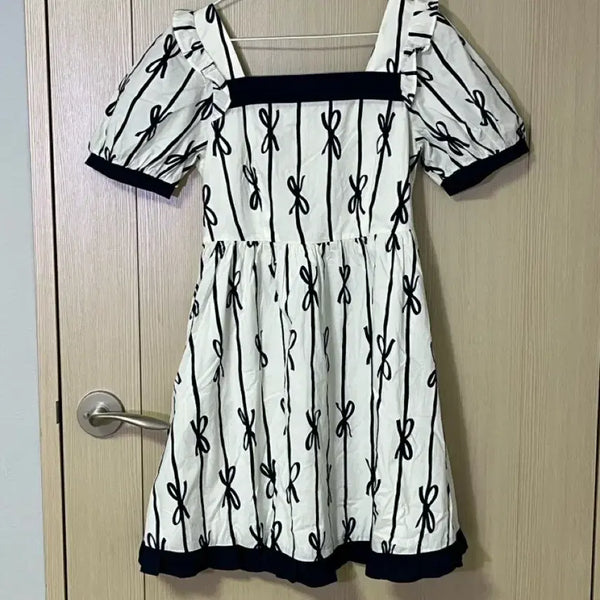 [BUNJANG] Kuose Ribbon Babydoll Dress Short Sleeve Summer Dress / kuose 쿠오세 리본 베이비돌 원피스 반팔 여름 원피스