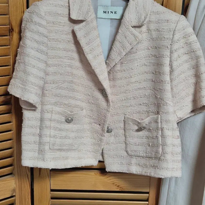 [BUNJANG] Mine 23SS Tweed Short-Sleeve Jacket / 마인 23ss  트위드 반팔 재킷 55