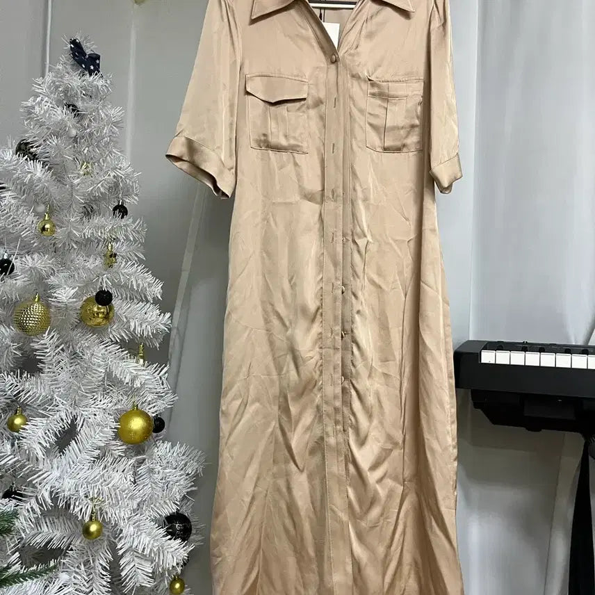 [BUNJANG] LAPLA Satin Shirt Dress M / LAPLA 라플라 셔츠 원피스 M (새상품)
