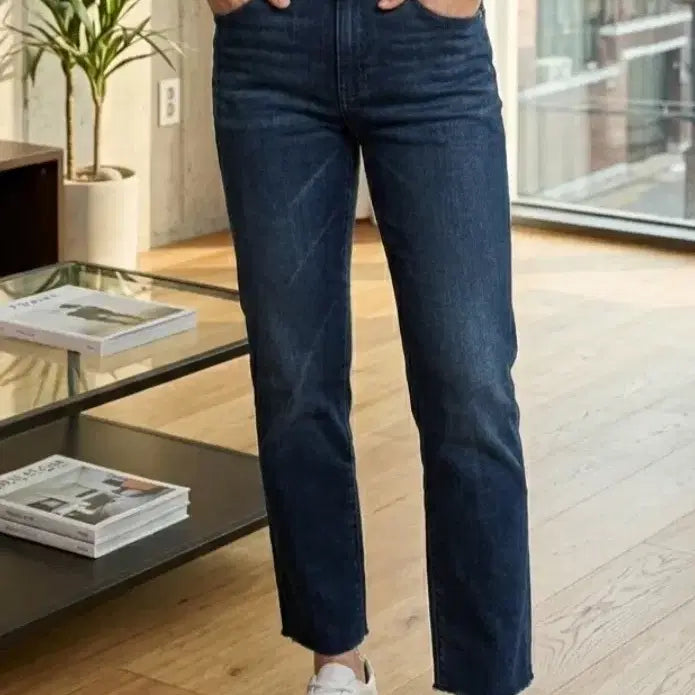 [BUNJANG] FRAME L'Homme Slim Dark Wash Jeans with Natural Distressing / 프레임 데님 L'Homme Slim 청바지