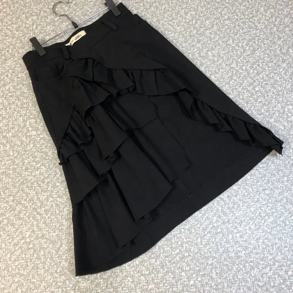 [BUNJANG] Lucky Chouette Wool 100% Jardin Chouette Ruffle Layered Midi Skirt / 럭키슈에뜨 울100% 쟈뎅슈에뜨 프릴 러플 레이어드 스커트 치마