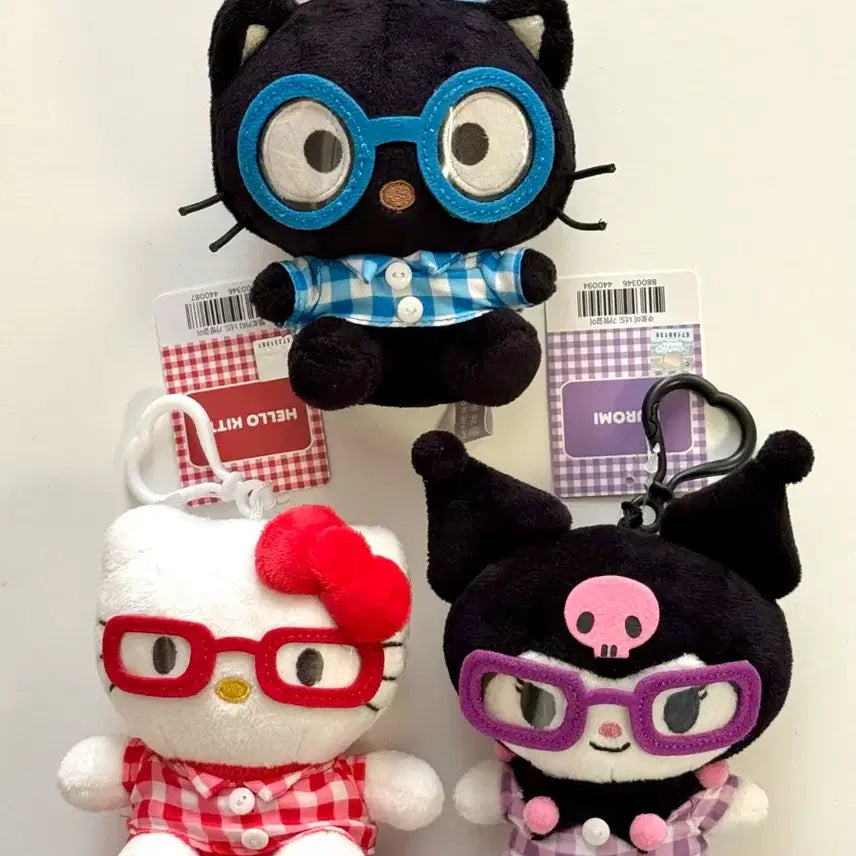 [BUNJANG] Sanrio Nerdy Doll Keychain Set (3 Types) / 산리오 너드 인형 키링 13cm 3종 일괄 세트