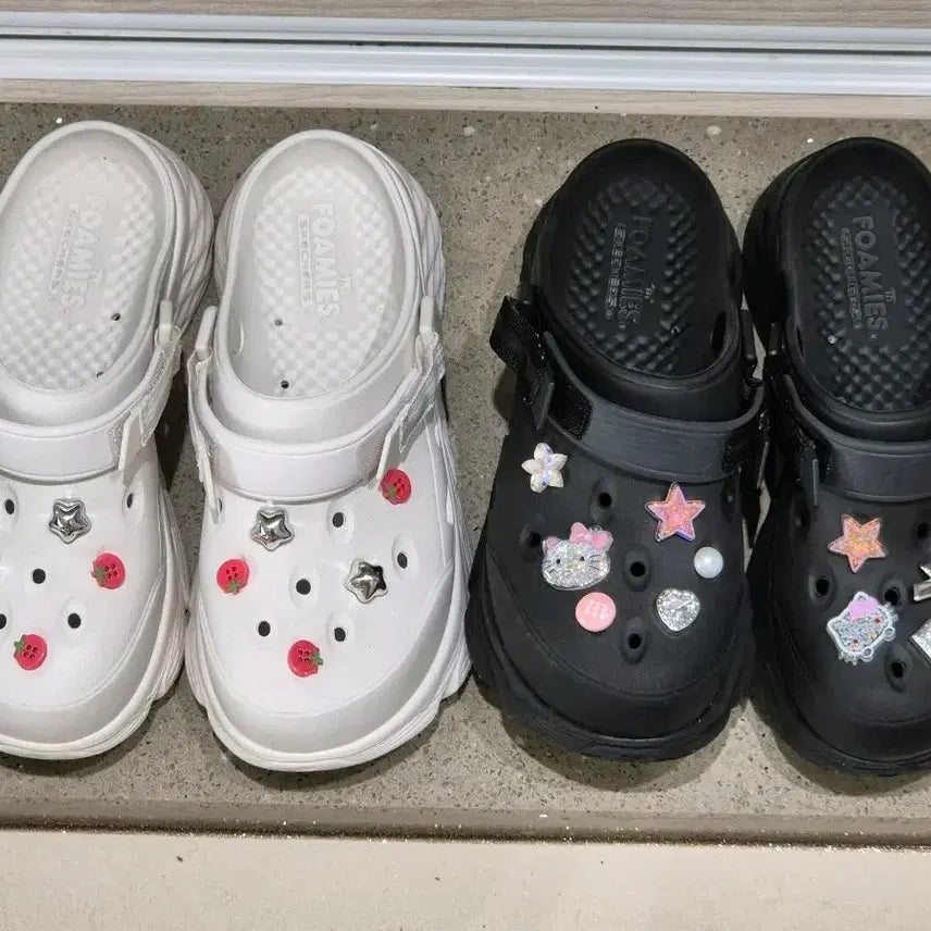 [BUNJANG] Skechers Clogs Black White / 스케쳐스 클로그 240 / 블랙, 화이트