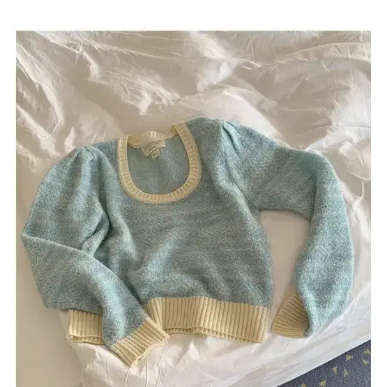 [BUNJANG] Dearliest Belle Knit Powder Blue / 메이비베이비 디어리스트 belle 니트 파우더블루 새상품