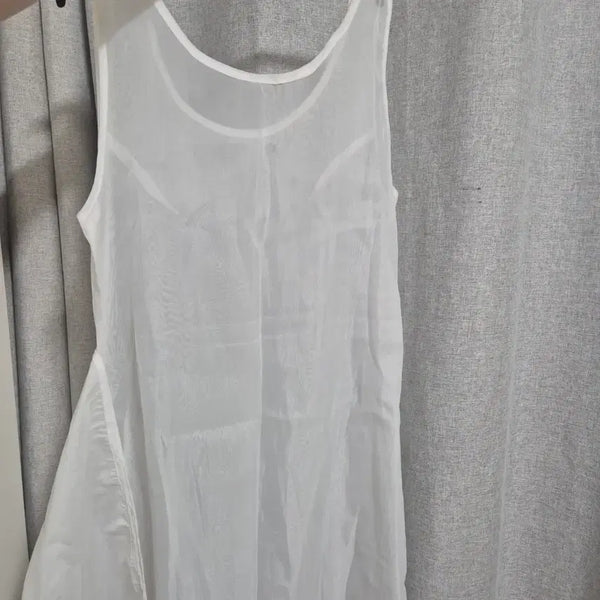 [BUNJANG] White Organza See-through Layered Wrap Skirt Dress / 화이트 오간자 시스루 레이어드 랩 스커트 원피스